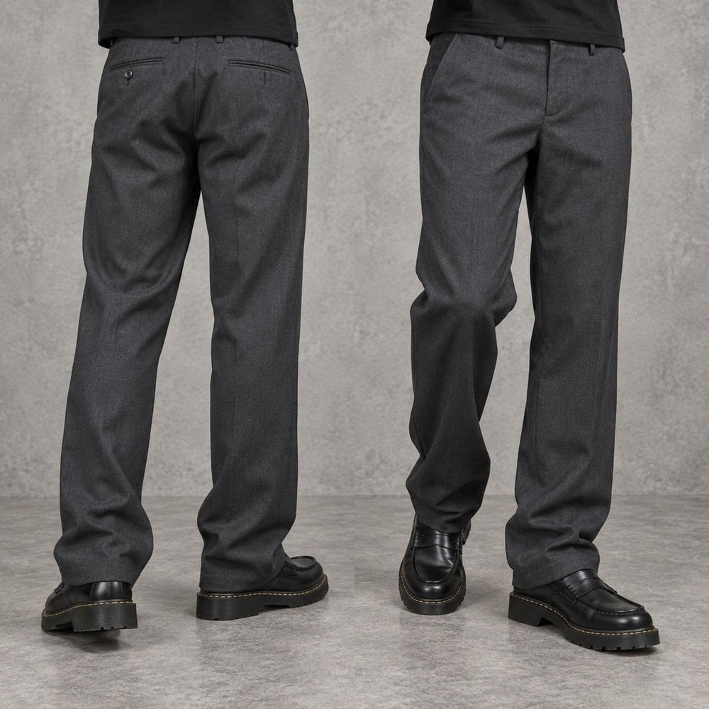 32x30 Gray Straight Pleated Dress Pants Y2K